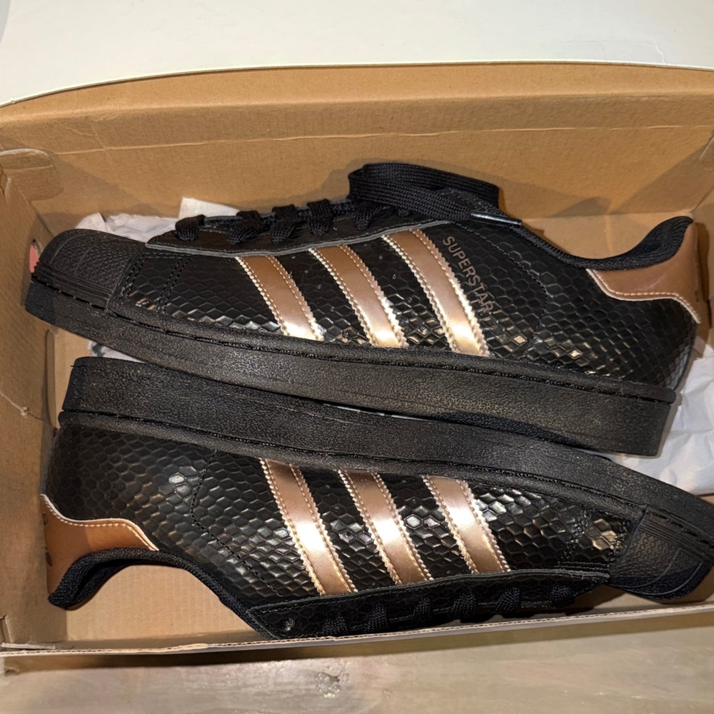 adidas Black and Rose Gold Sneakers